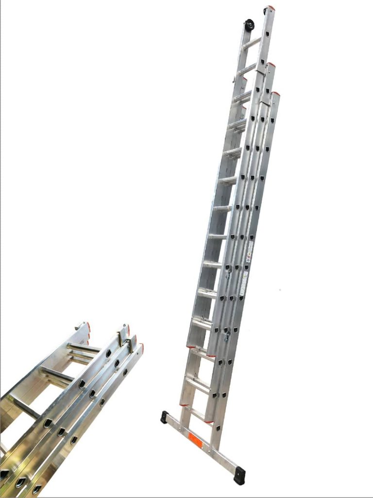 Industrial Triple Section 11 Rung Ladder 3m Aluminium Scaffold Towers