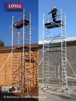 Trade aluminium scaffold towers certified to EN 1004 for professional use